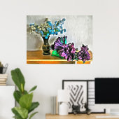 Zijde en Korn Husk Flowers 2190 Kunst Afdrukken Poster (Thuiskantoor)