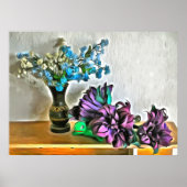 Zijde en Korn Husk Flowers 2190 Kunst Afdrukken Poster (Voorkant)