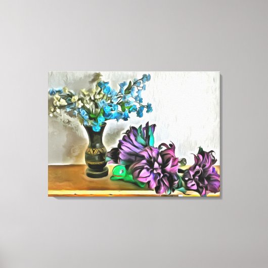 Zijde en Korn Husk Flowers 2190 Kunst Canvas Afdruk (Voorkant)