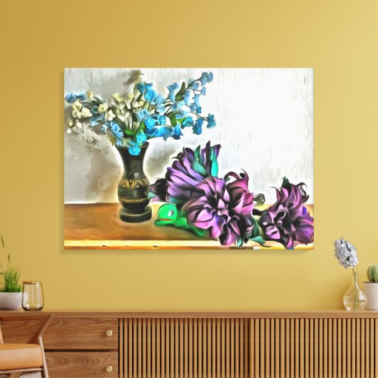 Zijde en Korn Husk Flowers 2190 Kunst Canvas Afdruk (Insitu (Woonkamer))