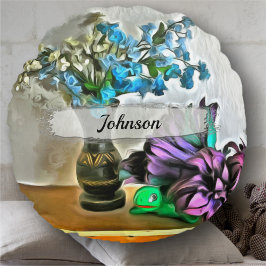 Zijde en Korn Husk Flowers 2190 Rond Kussen