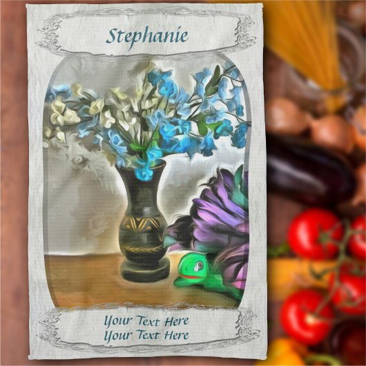 Zijde en Korn Husk Flowers 2190 Theedoek