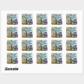 Zijde en Korn Husk Flowers 2190 Vierkante Sticker (Vel)