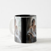 Zijde en licht: Vensterportret Tweekleurige Koffiemok (Voorkant links)