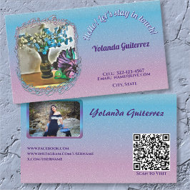 Zijde en Maiskolf Bloemen 2190 QR Visitekaartje Contactkaartje