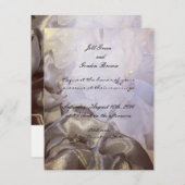 Zijde en Organza Floral Wedding Kaart (Voorkant / Achterkant)