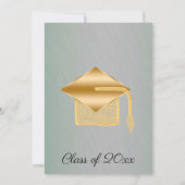 Zijde en parels Afstuderen groene metalen Kaart (Achterkant)