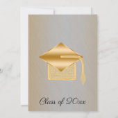 Zijde en parels Afstuderen lichte Oranje metalen Kaart (Achterkant)