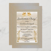 Zijde en parels Afstuderen lichte Oranje metalen Kaart (Voorkant / Achterkant)