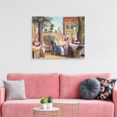 Zijde, gegraveerd door J. Hinton Canvas Afdruk (Insitu (Woonkamer))