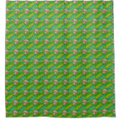Zijde-Geïnspireerd Groen Abstract Douchegordijn (Voorkant)