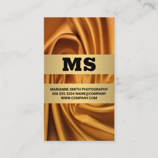 Zijde Goud Stof Visitekaartje (Voorkant)