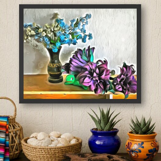 Zijde & Maisblad Mexicaanse Bloem 2190 Kunstprint Poster