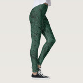 Zijde Moire Klein Patroon in Bosgroen Leggings (Rechts)