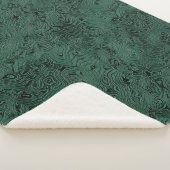 Zijde Moire Klein Patroon In Bosgroen Sherpa Deken (3/4)