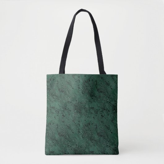 Zijde Moire Klein Patroon In Bosgroen Tote Bag (Voorkant)