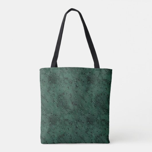 Zijde Moire Klein Patroon In Bosgroen Tote Bag (Achterkant)