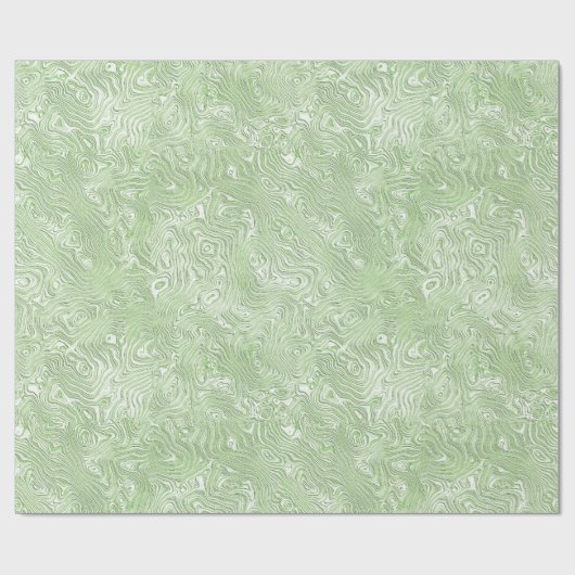 Zijde Moire Klein Patroon in Lichtgroen Cadeaupapier (Vlak)