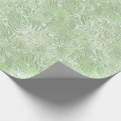 Zijde Moire Klein Patroon in Lichtgroen Cadeaupapier (Hoek)