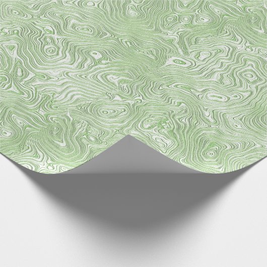 Zijde Moire Klein Patroon in Lichtgroen Cadeaupapier (Hoek)
