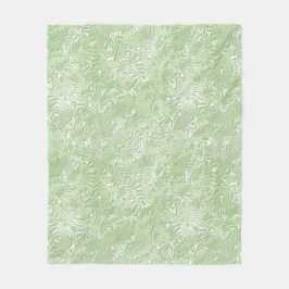 Zijde Moire Klein Patroon in Lichtgroen Fleece Deken