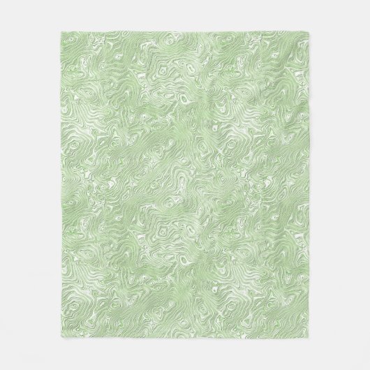 Zijde Moire Klein Patroon in Lichtgroen Fleece Deken (Voorkant)