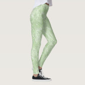 Zijde Moire Klein Patroon in Lichtgroen Leggings (Rechts)