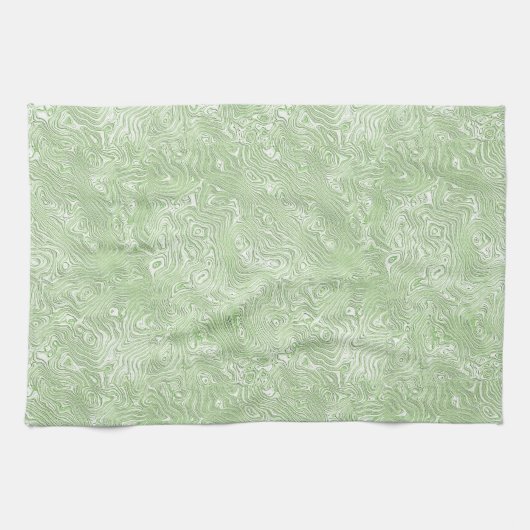 Zijde Moire Klein Patroon in Lichtgroen Theedoek (Horizontaal)