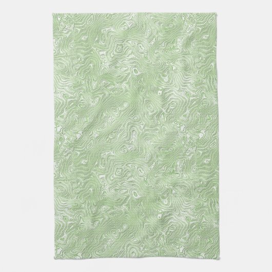 Zijde Moire Klein Patroon in Lichtgroen Theedoek (Verticaal)