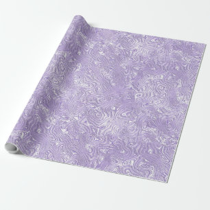 Zijde Moire Klein Patroon in Lila Lavendel Cadeaupapier