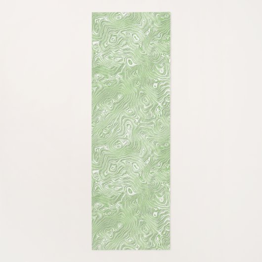 Zijde Moire Klein Patroon In Lime Groen Yogamat (Achterkant)