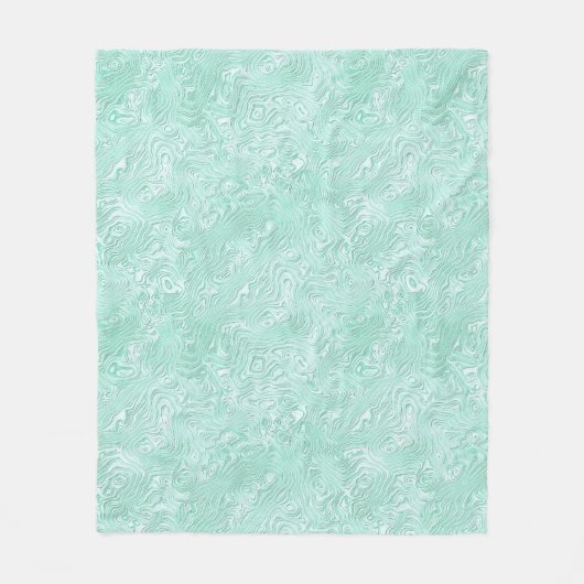 Zijde Moire Klein Patroon in Mintgroen Fleece Deken (Voorkant)