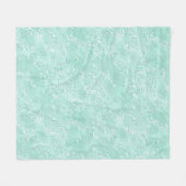 Zijde Moire Klein Patroon in Mintgroen Fleece Deken (Voorkant (Horizontaal))