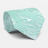 Zijde Moire Klein Patroon in Mintgroen Stropdas (Opgerold)