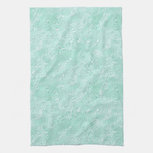 Zijde Moire Klein Patroon in Mintgroen Theedoek