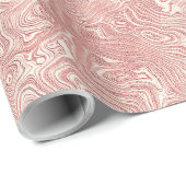 Zijde Moire Klein Patroon in Perzik Cadeaupapier (Rol Hoek)