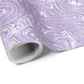 Zijde Moire Kleine Patroon in Lila Lavendel Cadeaupapier (Rol Hoek)