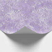 Zijde Moire Kleine Patroon in Lila Lavendel Cadeaupapier (Hoek)