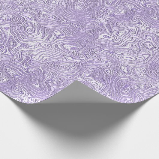 Zijde Moire Kleine Patroon in Lila Lavendel Cadeaupapier (Hoek)