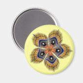 Zijde mot vleugel mandala magneet (Voorkant / Achterkant)