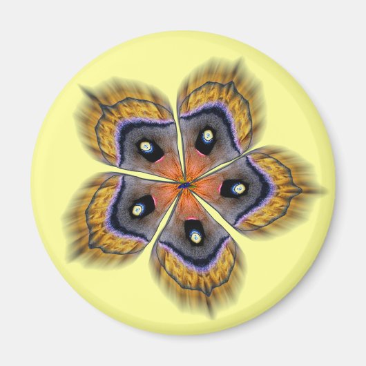 Zijde mot vleugel mandala magneet (Voorkant)