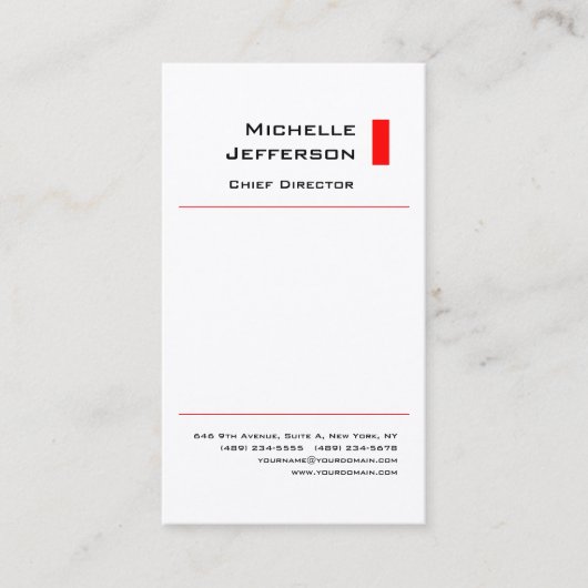 Zijde Professioneel Rood Zijderblad Visitekaartje (Voorkant)