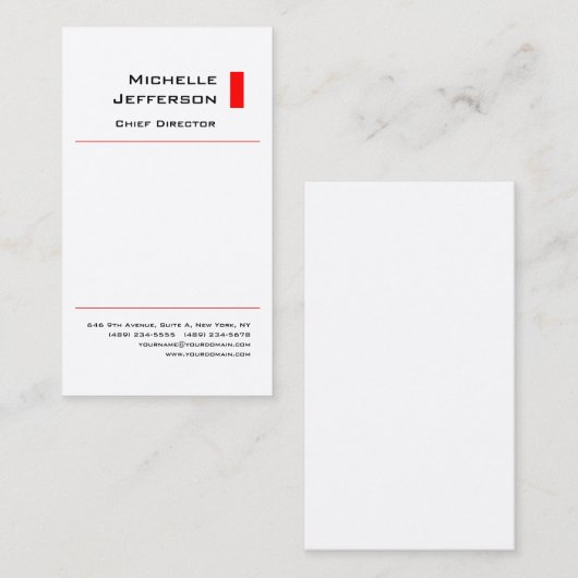 Zijde Professioneel Rood Zijderblad Visitekaartje (Voorkant / Achterkant)