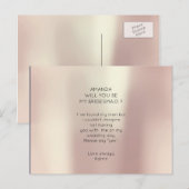 Zijde Roos Goud Uitnodiging Briefkaart (Voorkant / Achterkant)