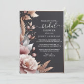 Zijde Roze Boho Peony Dusty Roos Vrijgezellenfeest Kaart (Staand voorkant)