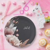 Zijde Roze Boho Peony Dusty Roos Vrijgezellenfeest Papieren Bordje (Feest)