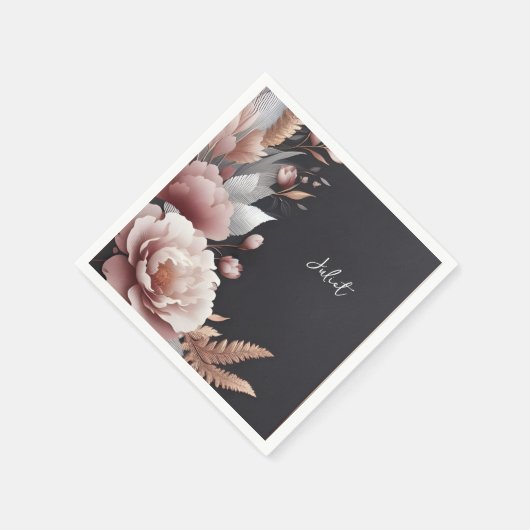 Zijde Roze Boho Peony Dusty Roos Vrijgezellenfeest Servet (Hoek)