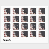 Zijde Roze Boho Peony Dusty Roos Vrijgezellenfeest Vierkante Sticker (Vel)