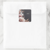 Zijde Roze Boho Peony Dusty Roos Vrijgezellenfeest Vierkante Sticker (Tas)