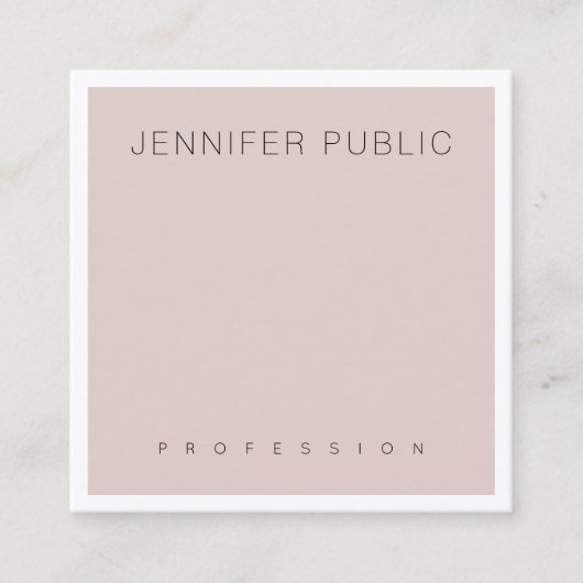 Zijde roze roze, moderne, feilbare luxeplap vierkante visitekaartje (Voorkant)